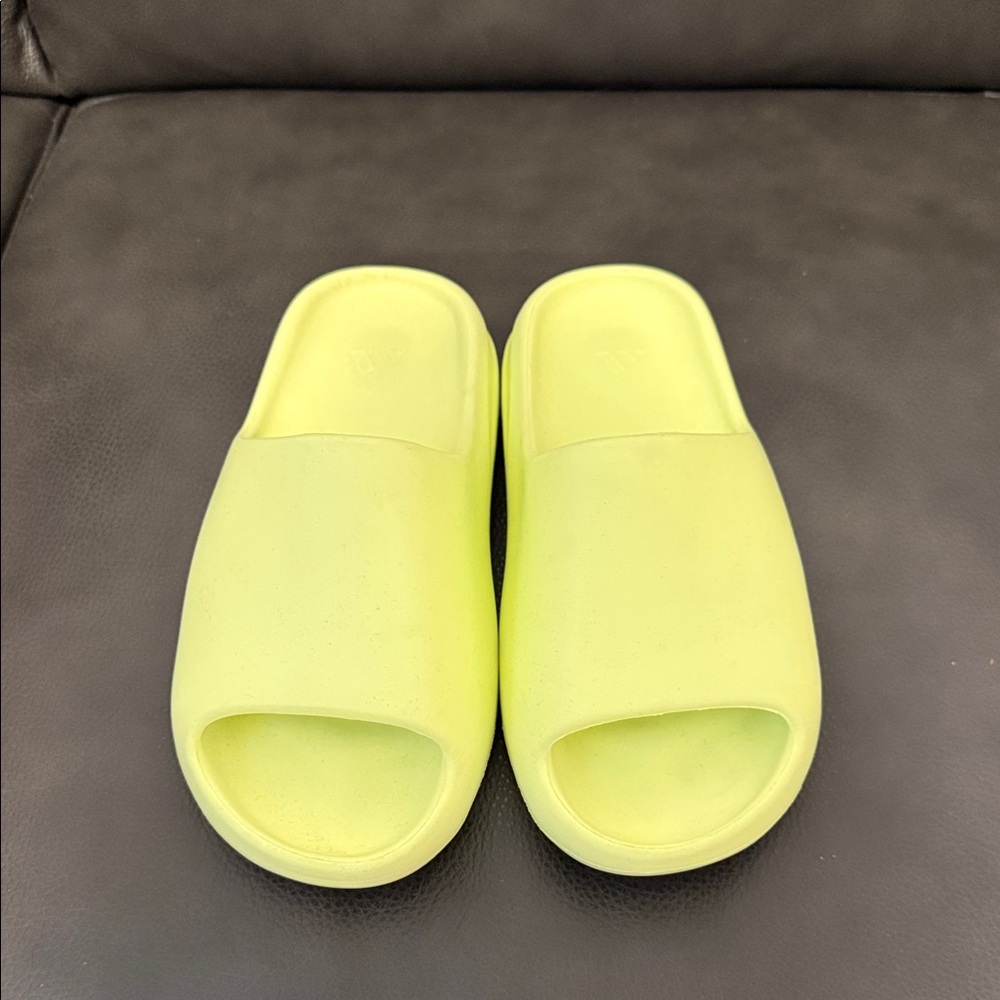 Yeezy Slides in Neon Lime